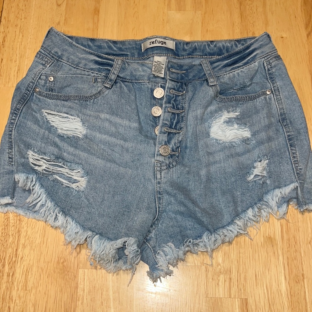 refuge high waisted denim shorts